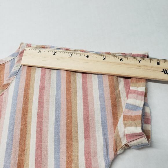 Carter's Linen Dress Girls 10/10A Pink Stripe Casual Short Sleeve Bohemian Beach - Picture 7 of 14